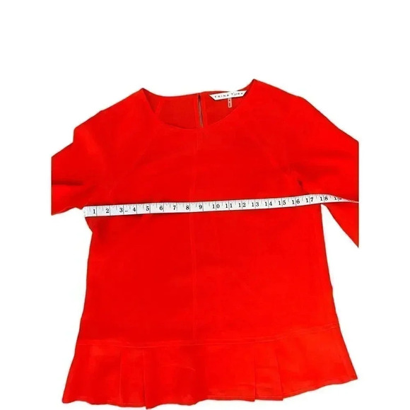 Trina Turk 100% Silk Top Blouse Sheer Orange Lightweight Size Small - Picture 7 of 9